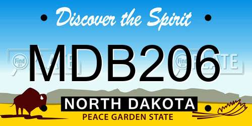 MDB206 North Dakota License Plate