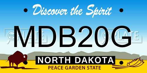 MDB20G North Dakota License Plate