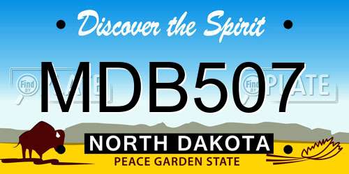 MDB507 North Dakota License Plate