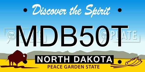 MDB50T North Dakota License Plate