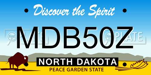 MDB50Z North Dakota License Plate