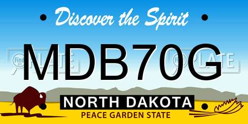 MDB70G North Dakota License Plate