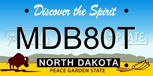 MDB80T North Dakota License Plate