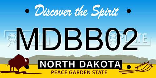 MDBB02 North Dakota License Plate