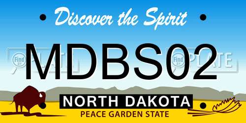 MDBS02 North Dakota License Plate