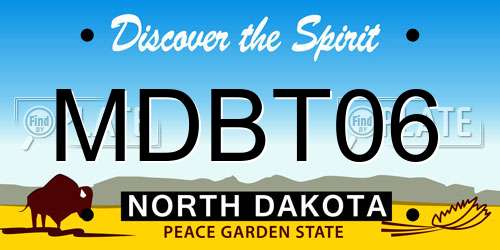 MDBT06 North Dakota License Plate