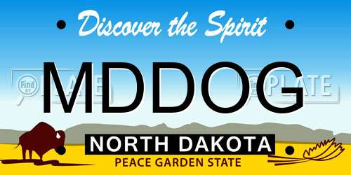 MDDOG North Dakota License Plate
