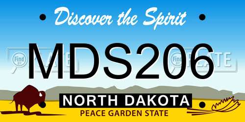 MDS206 North Dakota License Plate