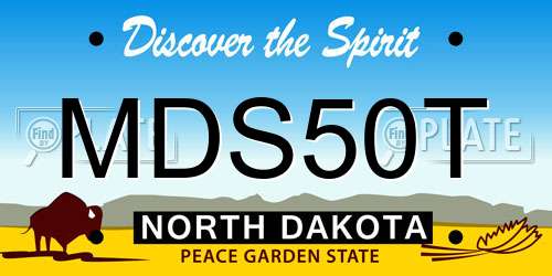 MDS50T North Dakota License Plate