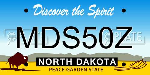 MDS50Z North Dakota License Plate