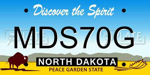MDS70G North Dakota License Plate