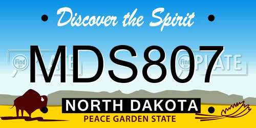 MDS807 North Dakota License Plate