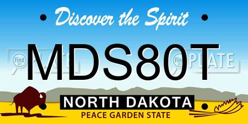 MDS80T North Dakota License Plate