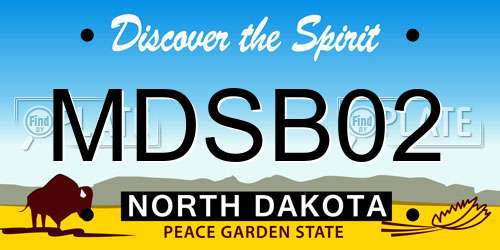 MDSB02 North Dakota License Plate