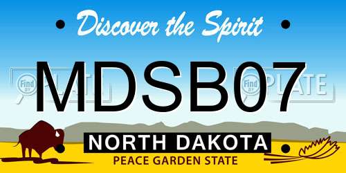 MDSB07 North Dakota License Plate