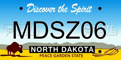MDSZ06 North Dakota License Plate