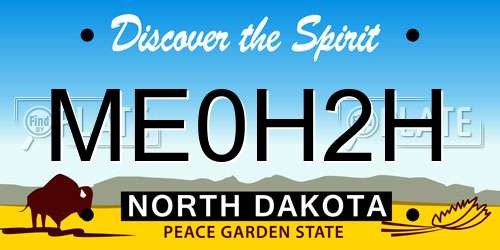 ME0H2H North Dakota License Plate