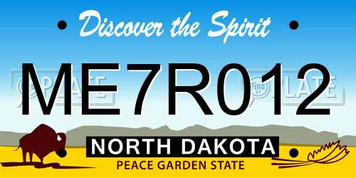 ME7R012 North Dakota License Plate