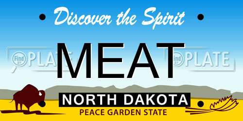 MEAT North Dakota License Plate