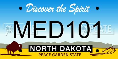 MED101 North Dakota License Plate