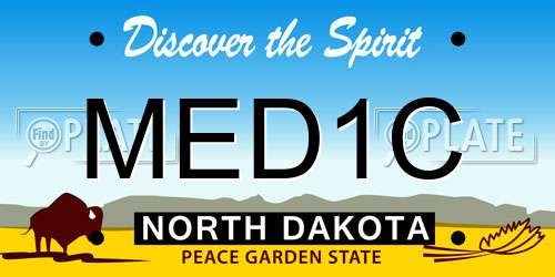MED1C North Dakota License Plate