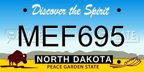 MEF695 North Dakota License Plate