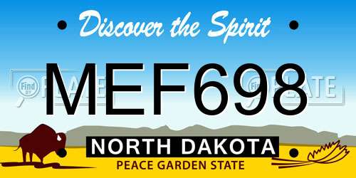 MEF698 North Dakota License Plate