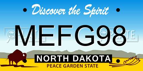 MEFG98 North Dakota License Plate