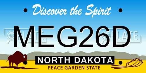 MEG26D North Dakota License Plate