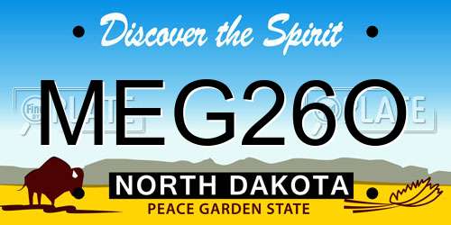 MEG26O North Dakota License Plate