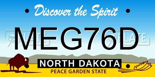 MEG76D North Dakota License Plate
