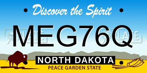 MEG76Q North Dakota License Plate