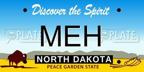 MEH North Dakota License Plate