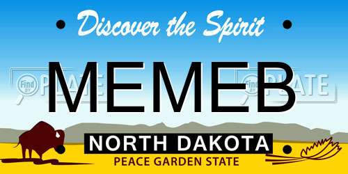 MEMEB North Dakota License Plate
