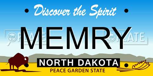 MEMRY North Dakota License Plate