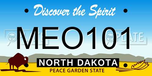 MEO101 North Dakota License Plate