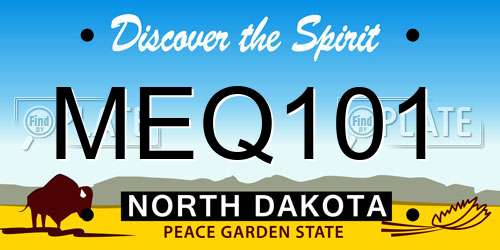 MEQ101 North Dakota License Plate