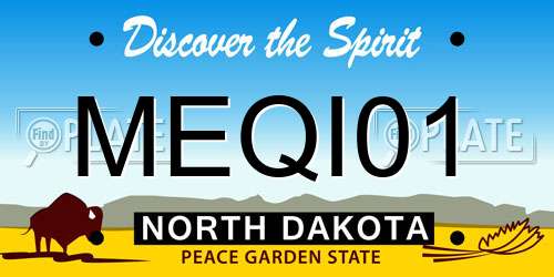 MEQI01 North Dakota License Plate