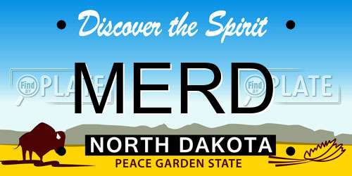 MERD North Dakota License Plate