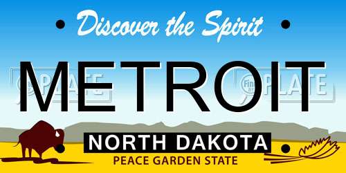 METROIT North Dakota License Plate