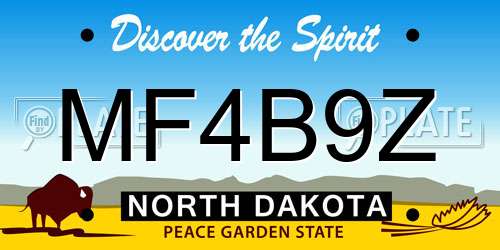 MF4B9Z North Dakota License Plate