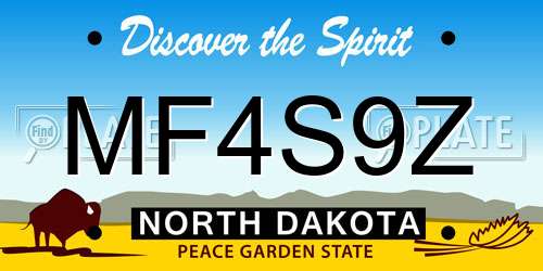 MF4S9Z North Dakota License Plate