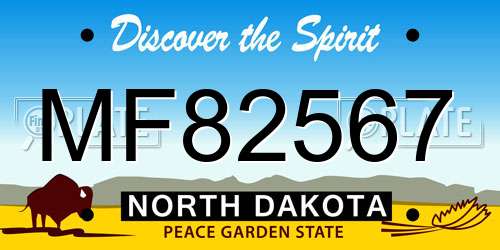 MF82567 North Dakota License Plate