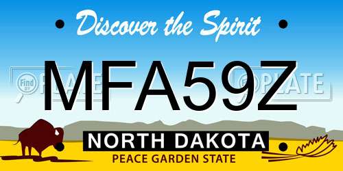 MFA59Z North Dakota License Plate