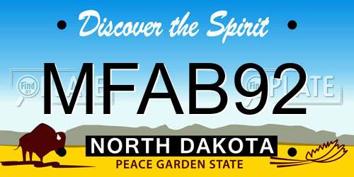 MFAB92 North Dakota License Plate
