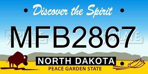 MFB2867 North Dakota License Plate