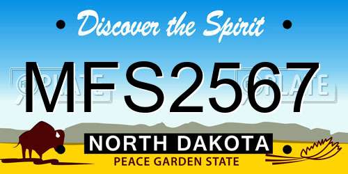 MFS2567 North Dakota License Plate