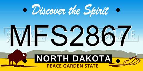 MFS2867 North Dakota License Plate