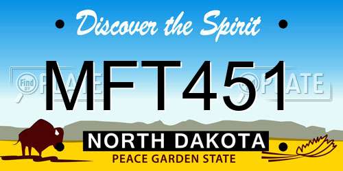 MFT451 North Dakota License Plate