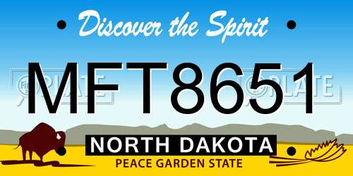 MFT8651 North Dakota License Plate